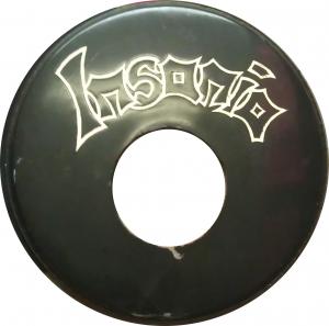 1991 Bassdrumfell mit ehemaligem Logo