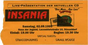 1995 Eintrittskarte CD-Releasekonzert Düsseldorf